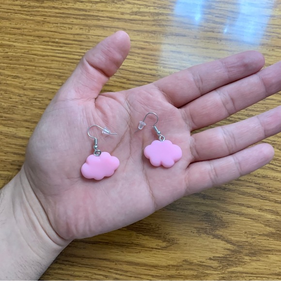 Pink Cloud Drop Earrings - Picture 3 of 8